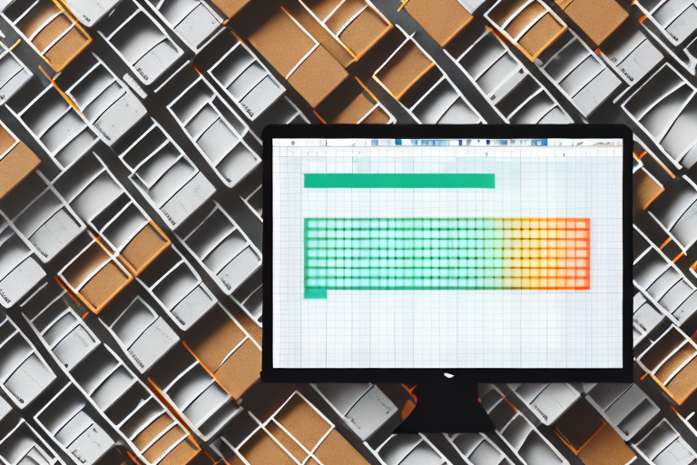 A computer with an excel spreadsheet on the screen