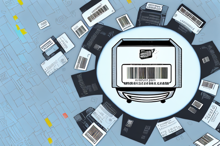 An amazon scanner device scanning the barcode of a product with a price tag