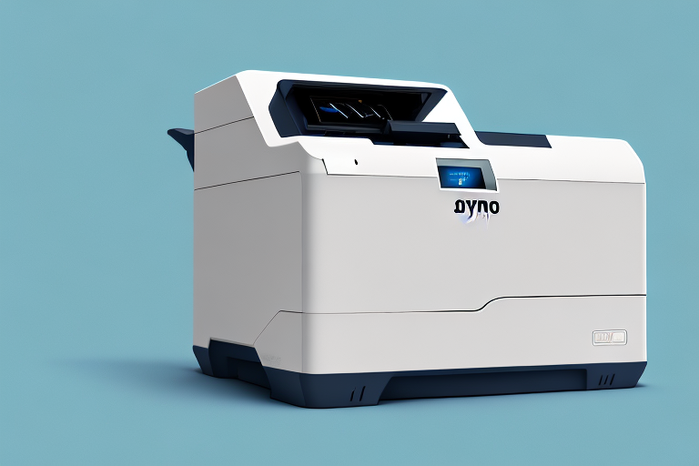 A dymo 450 printer with amazon fba labels emerging from it