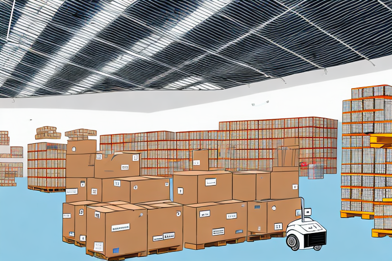 A warehouse filled with various types of products packaged in boxes