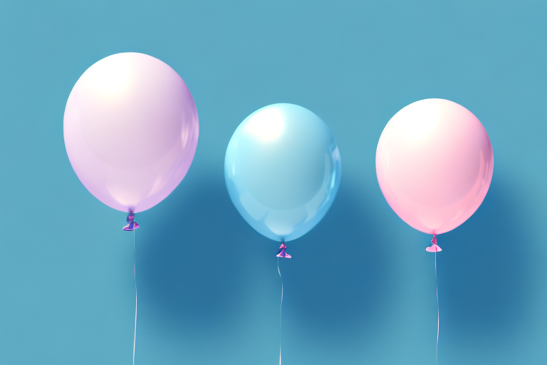 Three different sized helium balloons