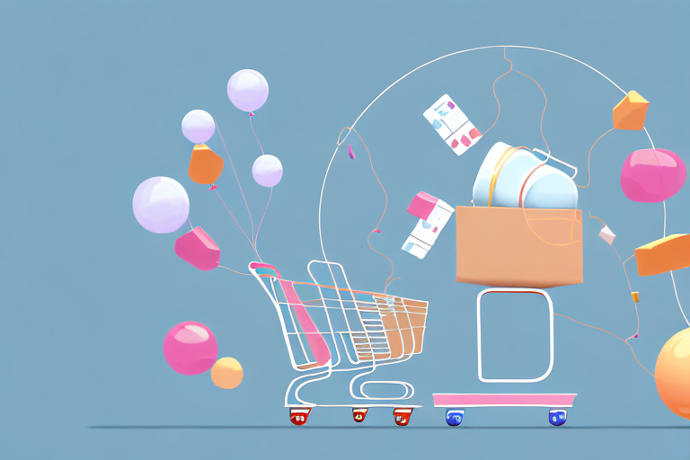 A large magnet attracting various ecommerce elements such as shopping carts