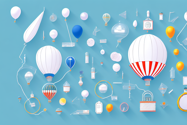 Various helium products such as balloons