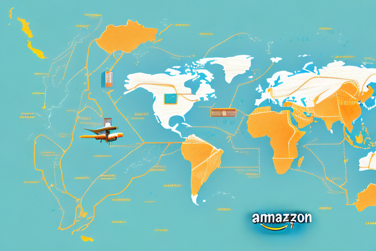 The indian map with an amazon delivery box on it