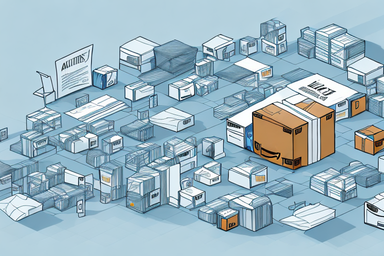 An amazon fulfillment center with various sections like receiving