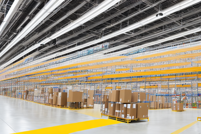 The expansive interior of the ric1 amazon fulfillment center