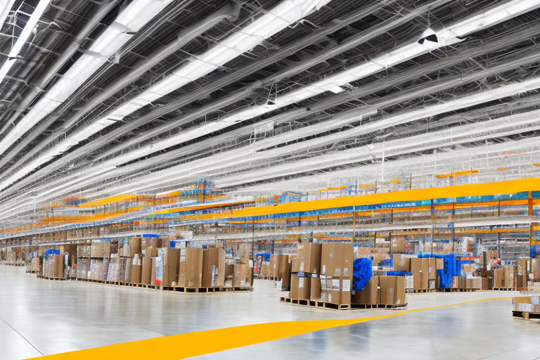 The expansive interior of the sat1 amazon fulfillment center