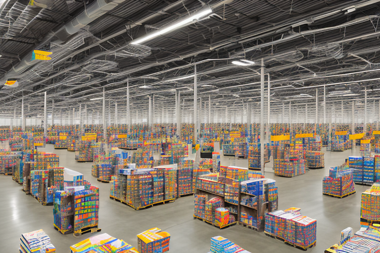 A vibrant amazon warehouse in hamburg