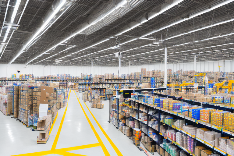 The expansive interior of the amazon fulfillment center in hebron