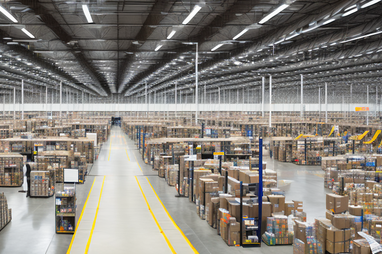 The vast interior of amazon's fort worth warehouse