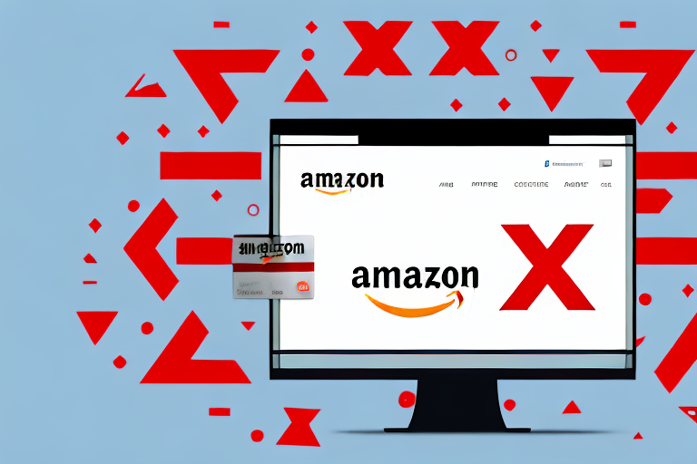 A computer screen showing an amazon product page with a red 'x' mark on it