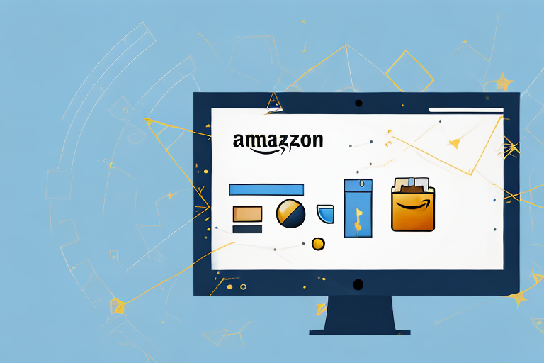 A computer screen displaying an amazon product page with reviews and a symbolic arrow pointing towards a digital file