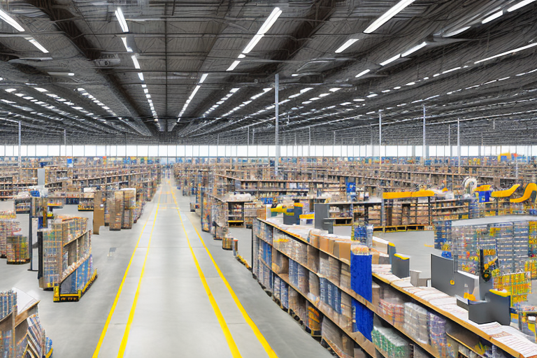 The expansive interior of an amazon warehouse in kent