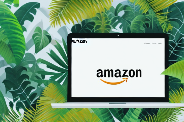 A computer screen showing the amazon website with an envelope icon symbolizing messages