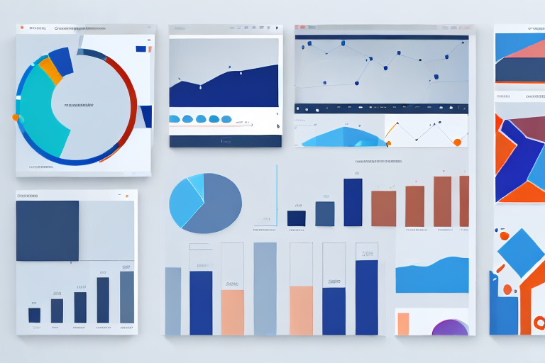 A computer screen displaying a bar chart with various product images