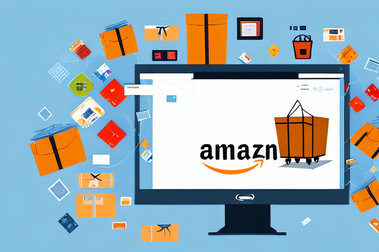 A computer screen displaying an amazon marketplace interface with various message icons