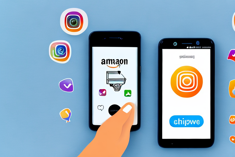 A smartphone displaying an instagram post with an amazon product