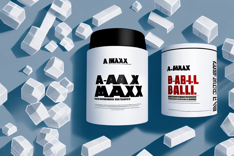 A d-bal max supplement container surrounded by amazon boxes