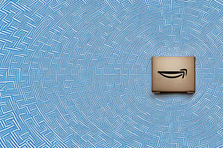 A complex maze with an amazon package at the start and a cash symbol at the finish