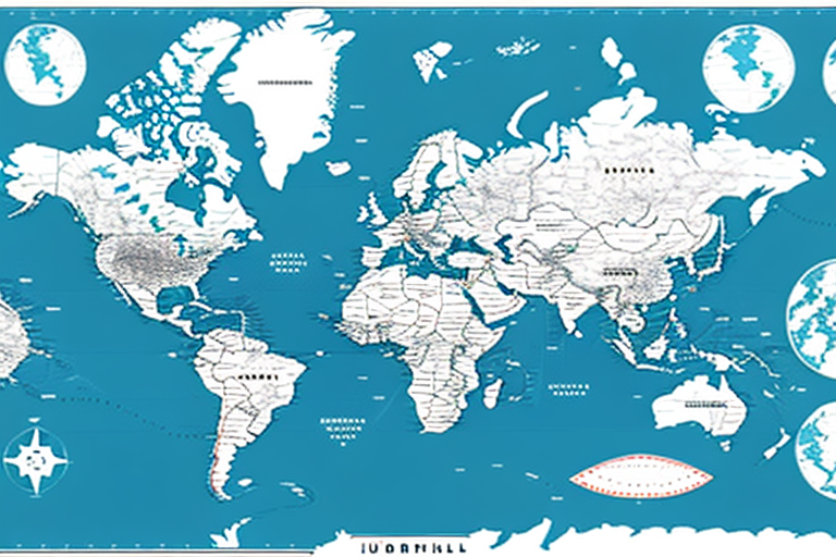 A global map highlighting various amazon warehouse locations