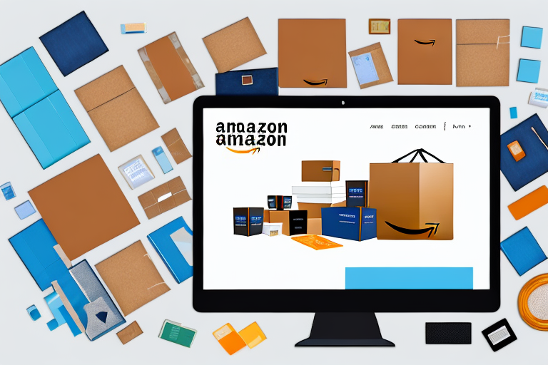 A computer screen displaying an amazon marketplace page with various products