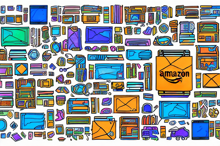 A vibrant amazon store represented as a large