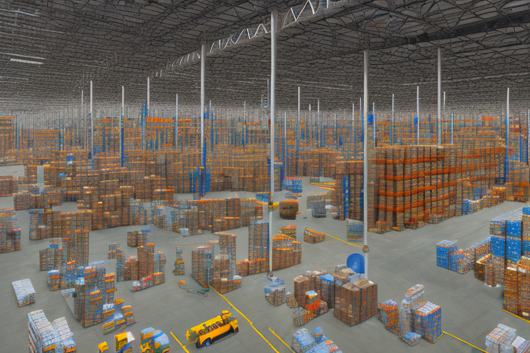 A large warehouse representing amazon