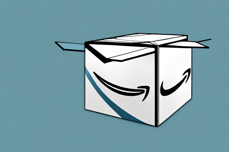 A stylized amazon box transforming into a building structure