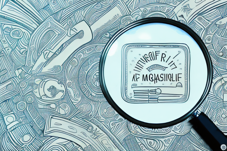 A magnifying glass highlighting a top spot on a stylized