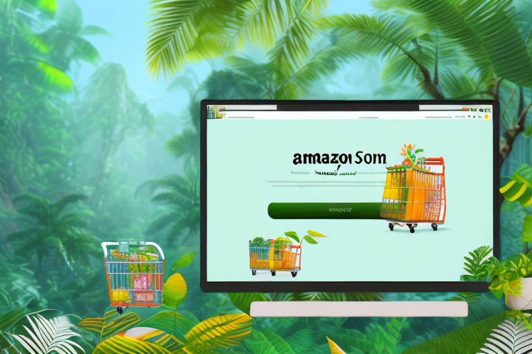 A stylized amazon rainforest scene