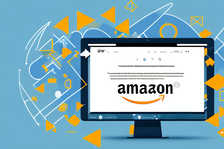 A computer screen displaying the amazon homepage with an arrow pointing towards the 'sign up' button