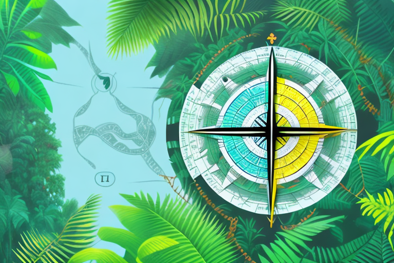 An amazon jungle setting with a symbolic representation of the amazon a10 algorithm