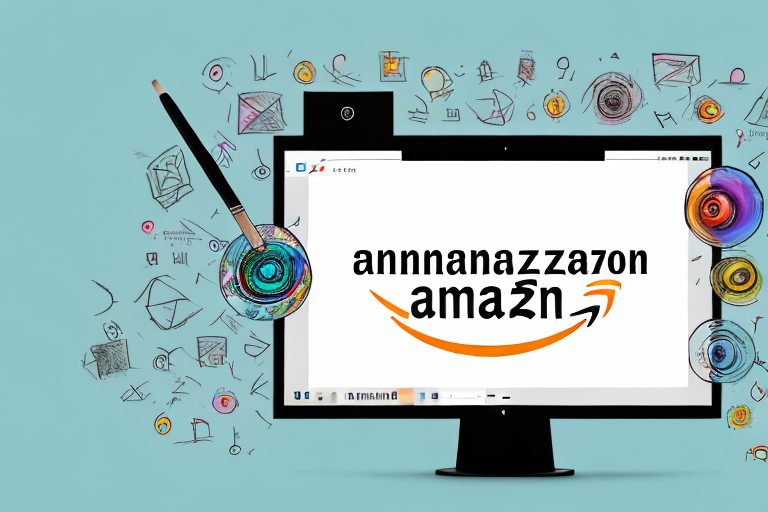 A computer with amazon's website on the screen