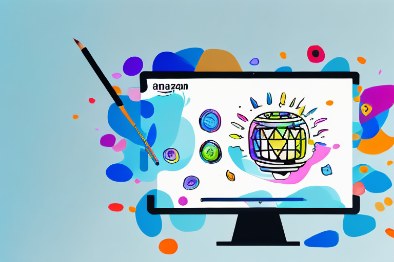 A desktop computer displaying a vibrant and engaging amazon product page