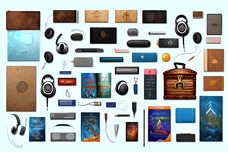 A treasure chest overflowing with various popular items (like headphones
