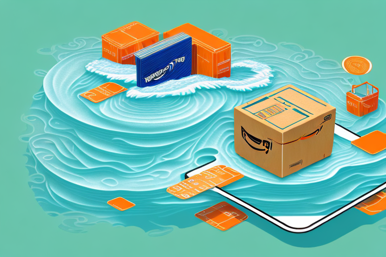 An open box with a stylized amazon river flowing out of it