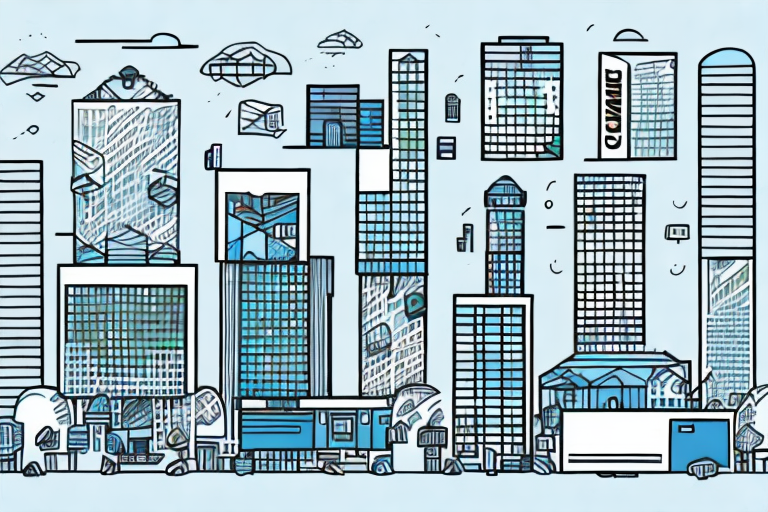 A diverse range of businesses represented by different building types (like a warehouse