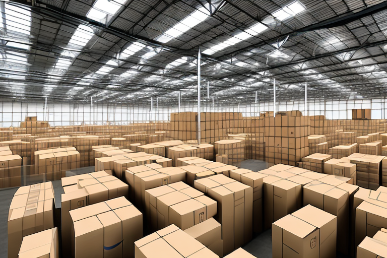 A vast warehouse filled with numerous boxes