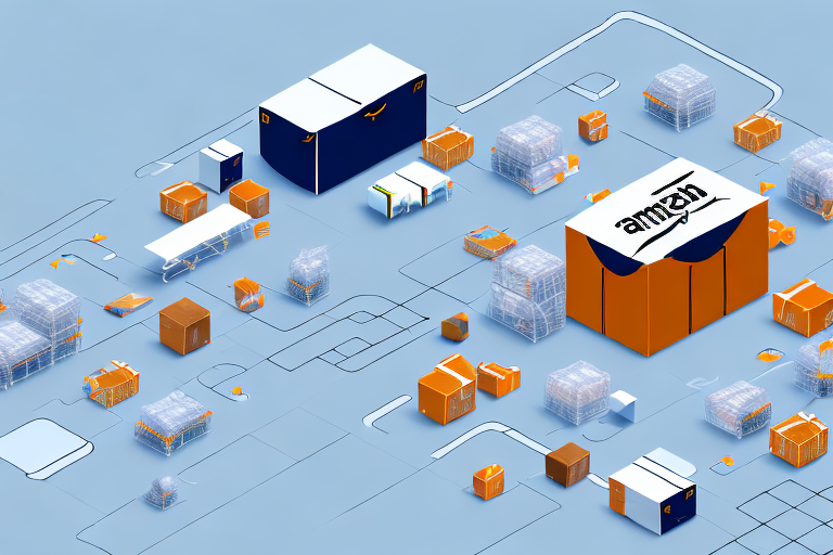 An amazon fulfillment center with conveyor belts