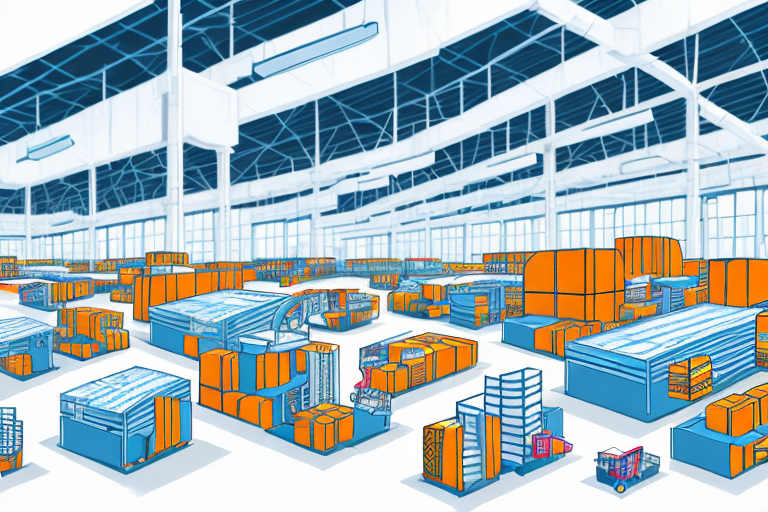 An expansive amazon fulfillment center interior