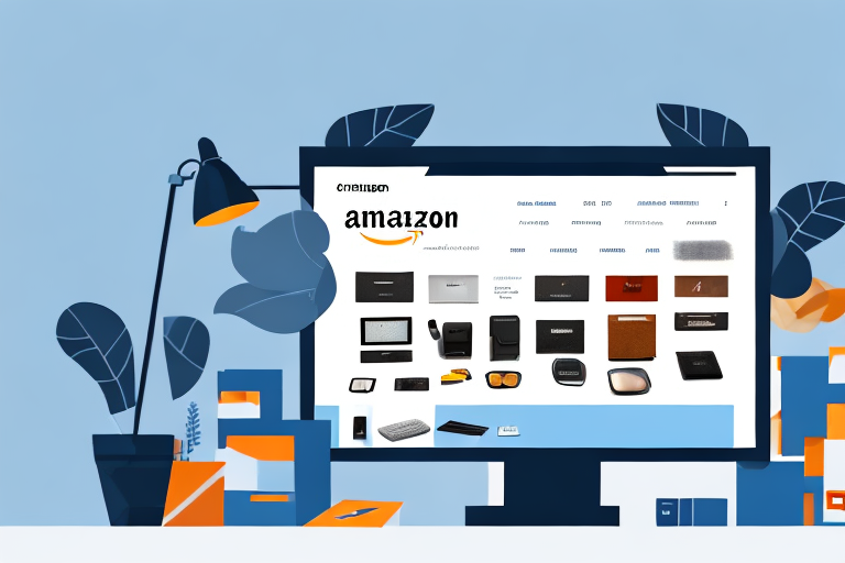 A computer screen displaying an amazon product page setup