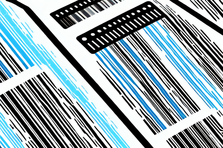 A barcode scanner scanning a upc label on a package