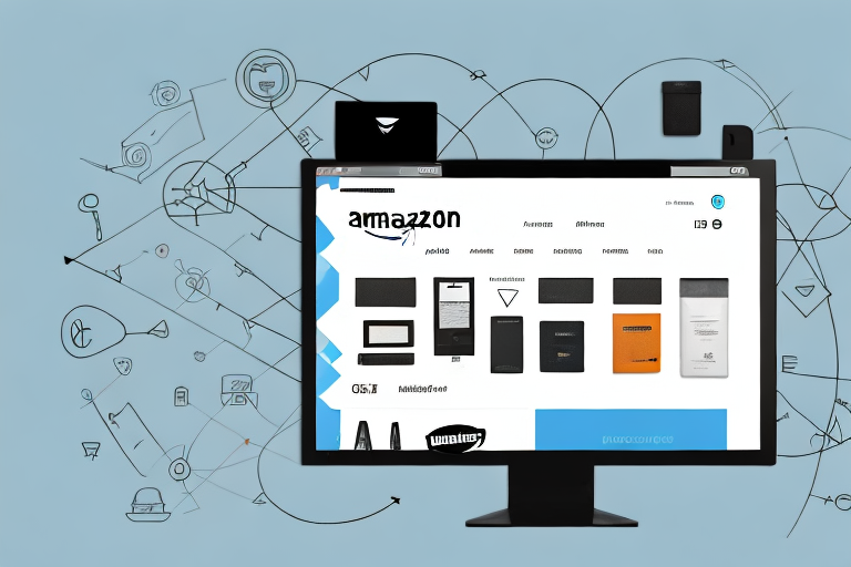 A computer screen displaying an amazon product listing page with various sections like product image