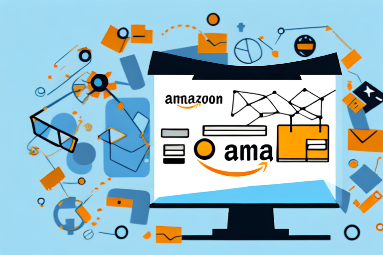 A computer screen showing an amazon product page with an abstract product being added to it