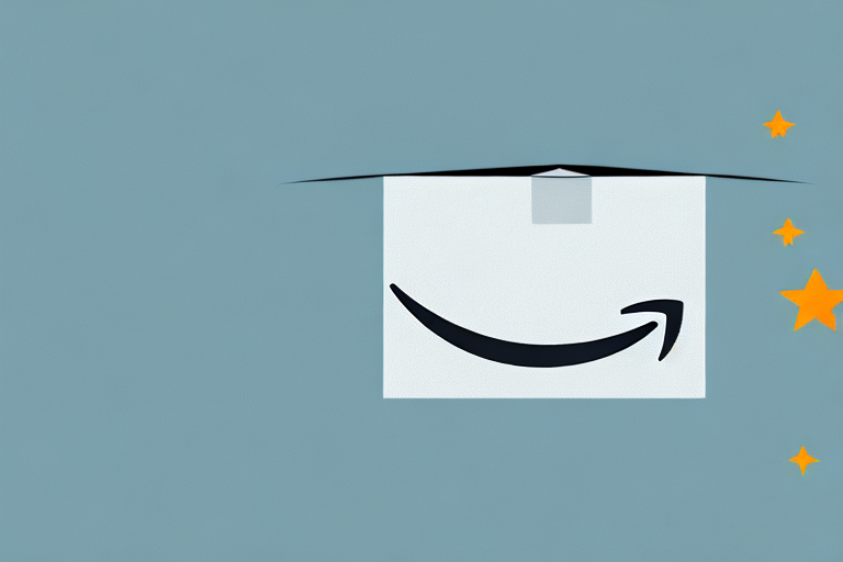 An amazon package with a symbolic trademark sign hovering above it