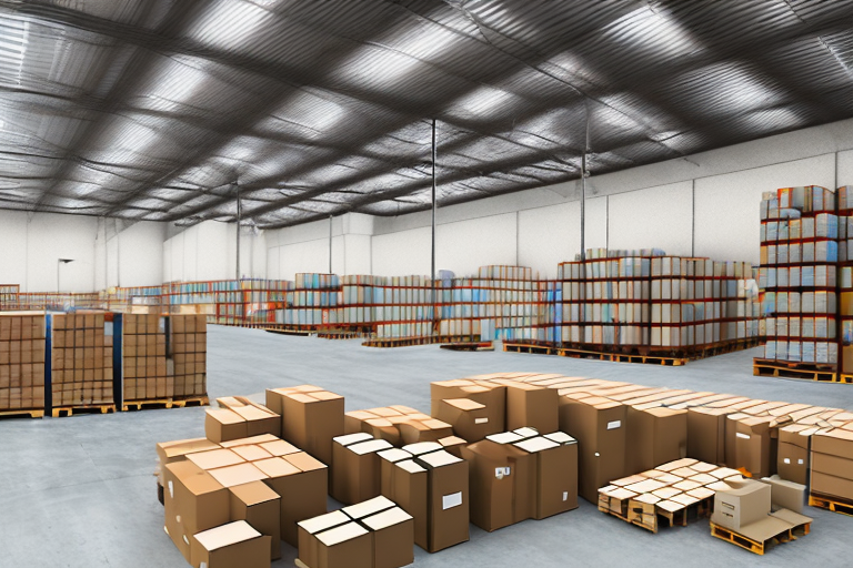 A warehouse filled with various types of merchandise in boxes