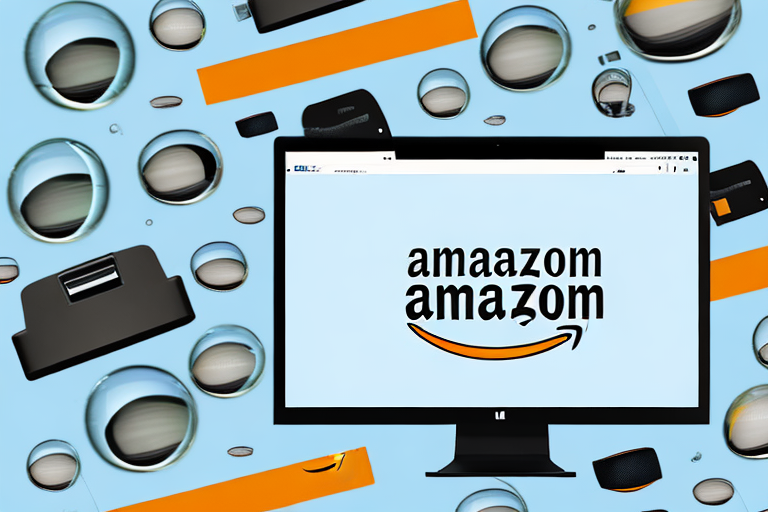 A computer screen displaying an amazon webpage with a magnifying glass hovering over a product labeled as "amazon's choice"