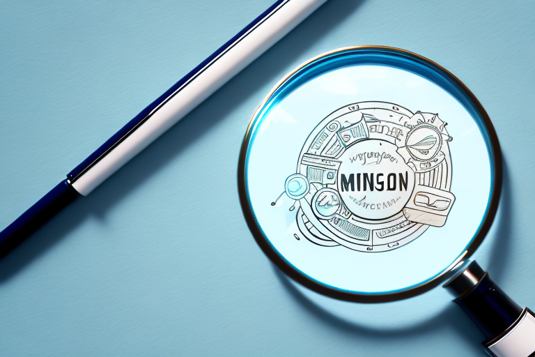 A magnifying glass hovering over a stylized amazon product page