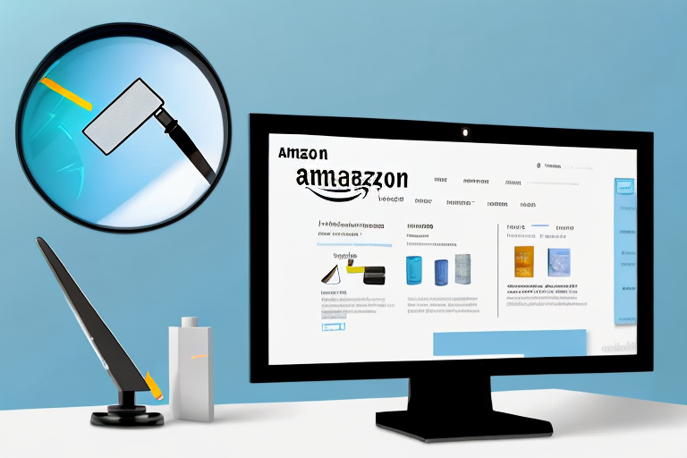 A computer monitor displaying an amazon product page