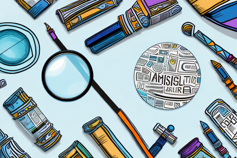 A magnifying glass hovering over a stylized